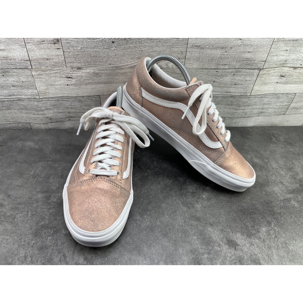 Vans OTW Old Skool Sneaker Women 9M Shoes Metallic Gold Suede Glitter Skateboard